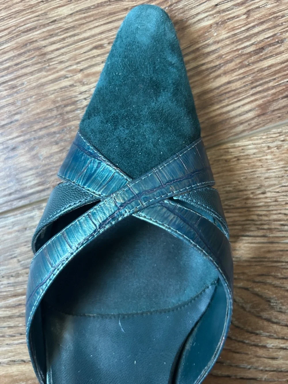 Vintage Alfani Teal Blue Kitten Heels